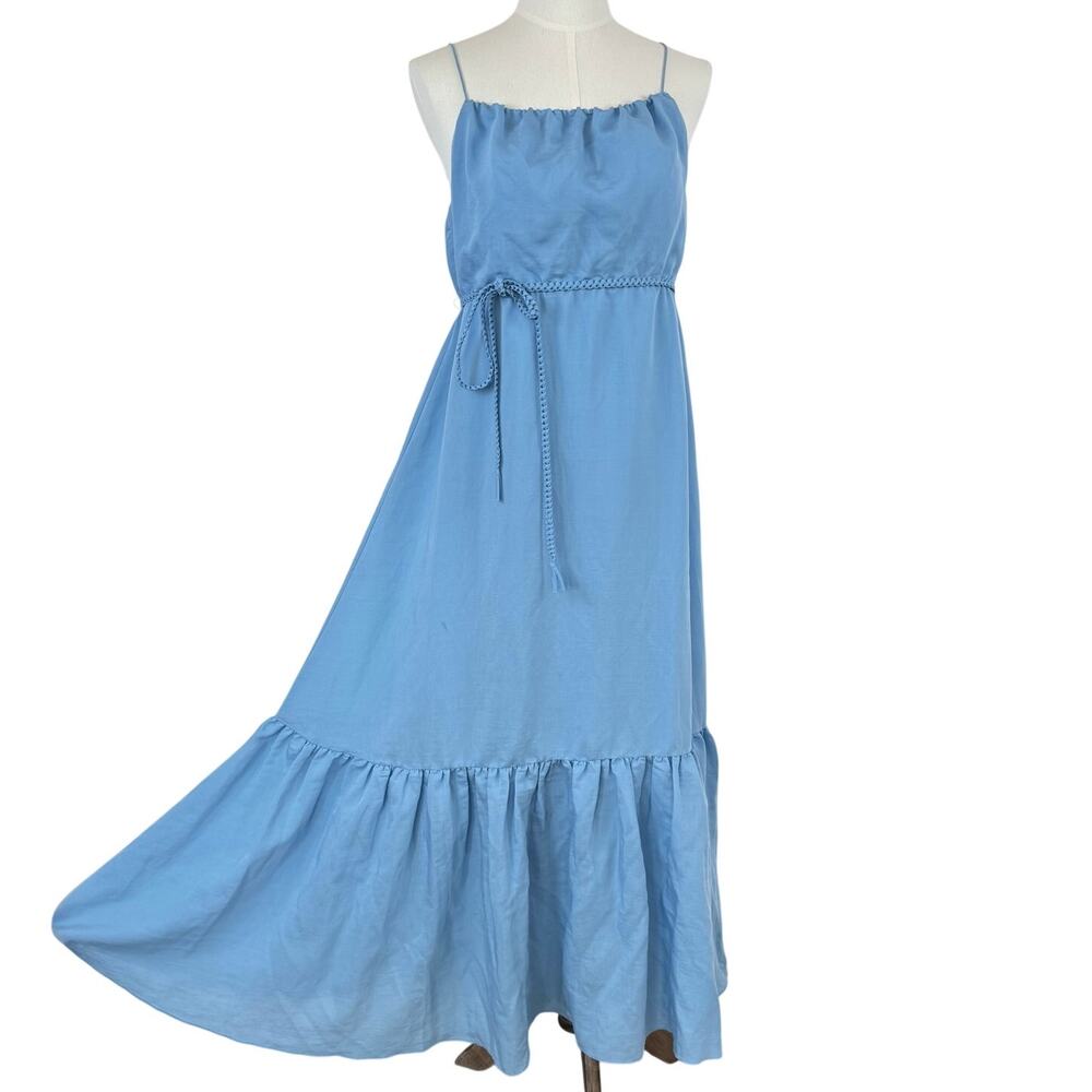 Alice + Olivia Jayda Tie-Waist Tiered Maxi Slip Dress 12